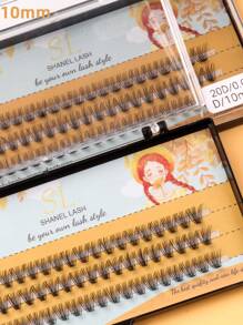 60 Clusters 3 Rows D Curl 20D Lash Clusters Synthetic Faux Mink Eyelashes Individual Lashes, Fluffy Mega Volume Eyelash Extensions 8 10 12 14 16mm DIY Eyelash Clusters At Home Natural Eyelash Extension 3D Russian Strip Personal Eyelash Makeup Tool