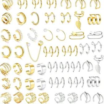 52 st Spiral Brosk Clip örhängen, Brosk Clip Coil Wrap örhängen