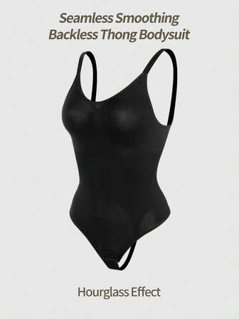 1-Piece Women's Backless Tight Seamless Bodysuit Casual Layering Breathable High-Elasticity Tummy Control Shapewear With Adjustable Straps For Daily Wear