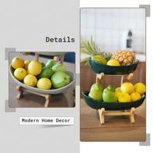 Coupe à fruits multicouche en bambou et bois, plateau de service moderne et créatif pour desserts et collations, décoration élégante pour le comptoir de cuisine à la maison