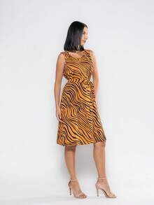 JIN SER Viscose Dress - Burnt Orange - View 5