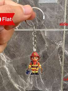 Chaveiro Acrílico Achatado 2D com design de Alarme de Incêndio e Bombeiro, Chaveiro Fashion Diário Feminino, Perfeito para Festa, Presente de Aniversário, Adequado para Chave de Carro, Pingente de Mochila, Acessório de Carro, Enfeite de Bolsa