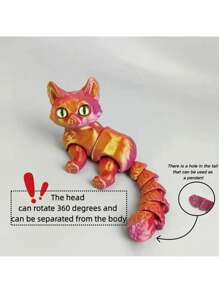 3D Printed Plush Cat Figurine, Realistic Movable Joint Decorative Cat Model, Great Gifts For Christmas, Halloween, Easter, Carnival Decoration