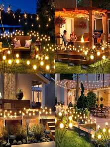 1PC 6/8/10Lights 18650-600mAh Solar Firefly Lights Outdoor Garden Decoration Landscape Lights Lawn Lights Suitable For Festive Decoration,LED Solar Firefly Lights For Courtyard Garden Decoration, Christmas Wind Swaying Firefly Ground Mounted Lawn Lights