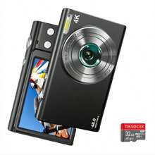 4K Ultra HD Compact Digital Camera - 48MP, Auto Focus, 16X Zoom, Anti-Shake, 2.8" IPS Screen, Rechargeable Battery, Camera For Photography, Suitable For Teenagers And Beginners, Includes 32G TF Card, Photo/Video Capture, Webcam Function, Great Gift For Thanksgiving, Christmas And New Year