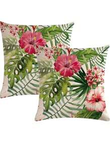 1 Stück/2 Stück floraler dekorativer Kissenbezug, mehrere Blumenmuster, 4 Größen erhältlich, angenehmer Leinenstoff, ohne Füllung, geeignet für Heimdekoration, Wohnzimmer, Zierkissen, Kissenbezug, Sofadekoration, Polsterbezug, weiche Auflage