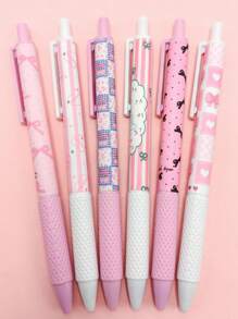 1/6pcs Ultra Dry Pink Gel Pen, Accurate 0.5mm, Smooth Writing, Suitable Forffices And Classrooms, Suitable Foreenagers And Adults, Suitable Forome And Classroom Education, Multi-Purpose Gel Pen Is Very Suitable Forear-End Examinations, A Set Of Gel Pens And Ball Pens, Holiday Appliances, Classroom Supplies, Children's Day Gifts