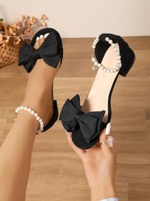 1 Pair Summer Outdoor Fashionable & Cute Princess Chunky/Low Heel Sandals For Teenage Girls/Ladies