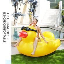 Lit flottant de piscine épaissi Matelas pneumatique en PVC Tapis flottant grand canard jaune, Accessoires de plage
