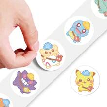pokemon 500PCS/Roll Pokemon Cute Anime Cartoon Stickers Children Label Stickers Kawaii Toy Fun Game Tag DIY Gift Sealing Label Decoration Supplies,School Supplies,Back To School
