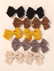 bilicaca 10Pcs/Set New Cute Ribbon Bowknot Hair Clips For Kids Handmade Baby Girls Hair Accessories - Multicolor - View 4