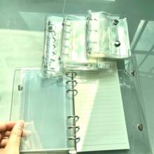 1pc A6/A7/A8/M5 Portable Transparent Loose-Leaf Binder, Photo Storage Bag, Can Be Used As Album, Budget Planner, Journal, Notebook, Office Supplies,School Supplies,Back To School