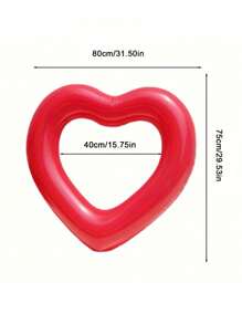 1pc Inflatable Heart Shaped Swimming Ring, Suitable For Water Sports, Pool Party Fun, Floating Water