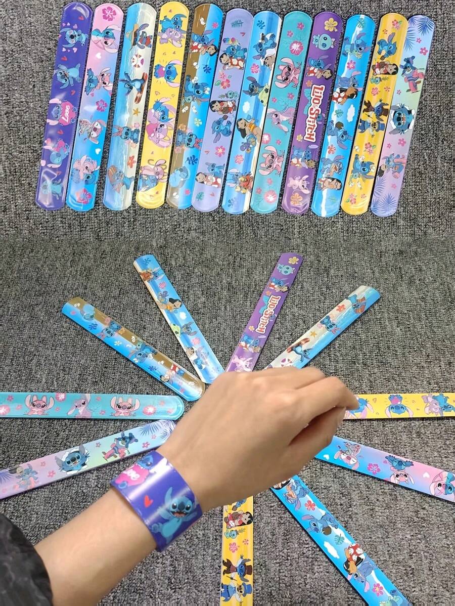 Disney Disney 12pcs/24PC/36PC Disney Lilo & Stitch Stitch Cartoon Character Pattern Type Bracelet,Clap Bracelet Suitable For Gift And Party Wear, Theme Party Bracelet, Suitable For Birthday, Party, Classroom Decoration And Classroom Reward, Party Decoration | Theme Party Decoration