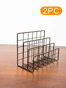 桌面邮件整理器文件整理器金属线邮件分类器信件整理器杂志架用于信件、邮件、书籍、明信片、小册子、邮件架（3 个插槽，）