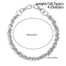 1pc Solid Color Rhinestone Pearl Punk Dual Chain Belt Keychain, Waist Accessory Suitable For Gift, Party, And Casual Outfit