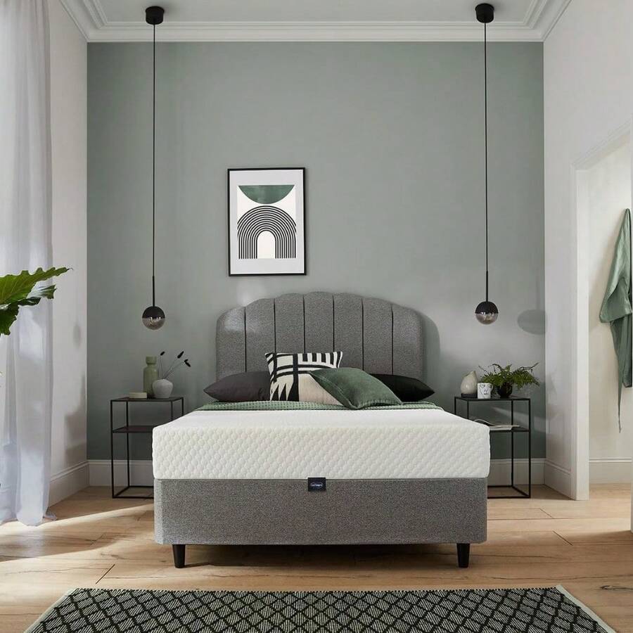 3 Zone Memory Foam Rolled Mattress Made In The UK Medium Double, White - Rusty Rose - View 1