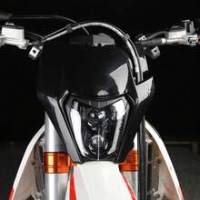 Dirt Bike Headlight LED With Turn Signals Universal Headlight Kit Light For Enduro Dirt Bike Motocross Supermoto ATV-White - Black - View 1
