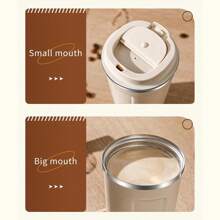 1pc/510ml Portable Latte Coffee Cup, Travel Drinking Cup, Stainless Steel Iced Tea Cup, Insulated Flat Bottom Cup, Insulated Water Bottle, Double-Wall Stainless Steel Insulated Cup, Vacuum Flask With Anti-Slip Shell, Travel, Portable European High-End Delicate Latte Cup For Men And Women, High-End Portable Cup - Suitable For Milk, Coffee, Tea, Juice