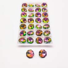20pcs/Set 14mm 2 Holes Glass Beads/Crystal Glass Octagon Beads/DIY Loose Sun Catcher Beads/Crystal Prism/Crystal Chandelier Pendants/Xmas Tree Decoration/Holiday Decoration/Wedding Decoration