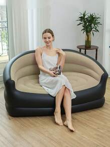 1 Stück aufblasbares Halbkreis-Sofa, aufblasbarer Campingstuhl, aufblasbares lässiges Sofa, aufblasbarer Stuhl, faltbarer tragbarer aufblasbarer Liegestuhl für Wohnzimmer, Schlafzimmer, Leseraum, geeignet für Schlafzimmer, Balkon, Outdoor-Camping, leicht zu verstauen und zu transportieren, Lässig-Unterhaltung, Studentenwohnheim, Rückenlehne