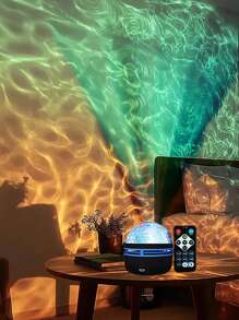 1pc LED Smart LED Portable ABS Material Water Ripple Lamp, Aurora Projection Lamp, 16 Kinds Of Lighting Effects, LED Color Changing Lamp, Galaxy Star Projector, Bedroom Light Projector, Starry Sky Projector, Star Whirl Color Lamp, Seven-Color Rotating Atmosphere Lamp, Magic Projector, Adult Room Decoration, Home Decoration, Home Theater, Ceiling, Gift, Camping, Wedding Decoration, Holiday Party, Let Your Home Be Breathtakingly Beautiful.