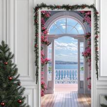 2D Doorplate: 1 Elegant Polyester Floral Doorplate - Reusable, No Need For Electricity, Versatile Indoor/Outdoor Decoration, Suitable For Parties, Weddings, And Events