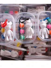 1/3/5 Cartoon Resin Bear Keychains, DIY Fluid Bears, Children's Handmade Drawing, Suitable For: Valentine's Day Gifts, Party Decorations, Party Gifts (Random Style And Color), Mother's Day Graduation Ceremony,Back To School,School Supplies