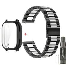 Hülle + Edelstahl Metalarmband kompatibel mit Redmi Watch 5 Active Band, TPU weiche Hülle Bildschirmschutz kompatibel mit Redmi Watch 5 Lite Metallarmband