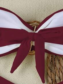 Polovedo Official Sexy Solid Color Bandeau Bikini Swimwear