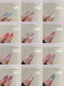 10ml Spring Summer Nails Hot Style Non-Gray Universal White Cat Eye Gel Nail Polish 2025 New Style Super Flash White Glass Bead Nail Art Nail Supplies