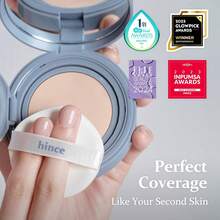 hince Second Skin Mesh Matte Cushion,Natural Coverage, Semi Matte Finish, Flawless Coverage, 24hr Long Lasting, Korean Cushion Foundation, Blue Cushion
