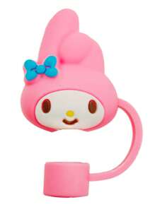 Sanrio 1 pezzo Coperchi per cannucce in PVC di Hello Kitty e Kuromi di Sanrio - Dispenser di cannucce da bere riutilizzabili con motivi cartoni animati e coperchi per bicchieri