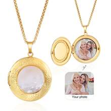 1件贝壳吊坠项链，贝壳吊坠，个性化照片吊坠，母亲节礼物，送给她的礼物，女士珠宝，黄金珠宝，DIY珠宝，女士首饰，定制照片项链，复古贝壳吊坠项链，照片项链，纪念珠宝，吊坠项链，送给她的生日礼物，母亲节礼物 - 彩色 - 查看 7