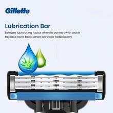Gillette Mach3 Máquina de afeitar para hombres, 1 mango y 4 cartuchos de cuchillas de repuesto, con tira de lubricación - Plateado - Ver 7