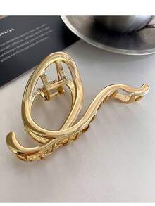 1pc Simple Metallic Geometric Hair Clip For Women, Elegant Hair Accessory Summer - Multicolor - View 10