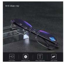 Stylish And Lightweight Men's Presbyopic Glasses, Blue Light Protection, Diamond-Cut Edges Anti-Blue Light TR90 Frame Smart Glasses - Màu xám 3.00 - Xem 2