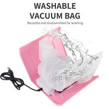 带过滤器的高吸力低噪音指甲集尘吸尘器，USB供电专业美甲清洁工具，美甲设备 - 粉色 - 查看 5