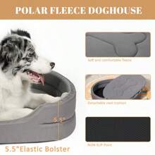 1 قطعة سرير حيوانات أليفة للكلاب والقطط، قاعدة قابلة للإزالة، مناسب لجميع الفصول، وسادة قابلة للعكس للربيع/الصيف والخريف/الشتاء، مملوءة بالرغوة، قاعدة مانعة للانزلاق ومقاومة للرطوبة، مريح وآمن للحيوانات الأليفة للنوم