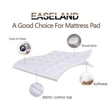 Full Size Mattress Pad Pillow Top Mattress Cover Quilted Fitted Mattress Protector Cotton 8-21" Deep Pocket Cooling Topper (54x75 Inches, White)