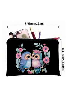 Adorable Owl Print Cosmetic Organizer - Lightweight & Portable Travel Bag For Makeup, Toiletries, Phone & Pencils - , Stylish & Multi-Purpose, Perfect Party Gift Graduation - Multicolor - View 3