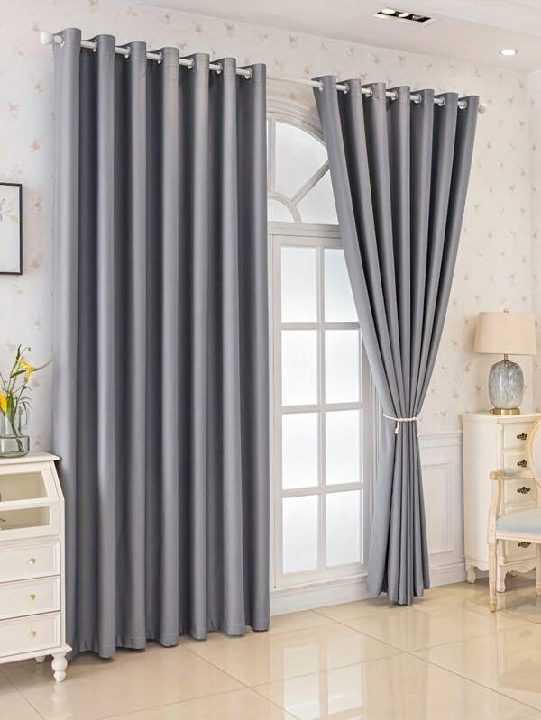 2pcs/Set Thickened Blackout Curtains, Suitable For Living Room, Balcony, Dining Room, Bedroom, Home & Office, Easy Installation With Grommets