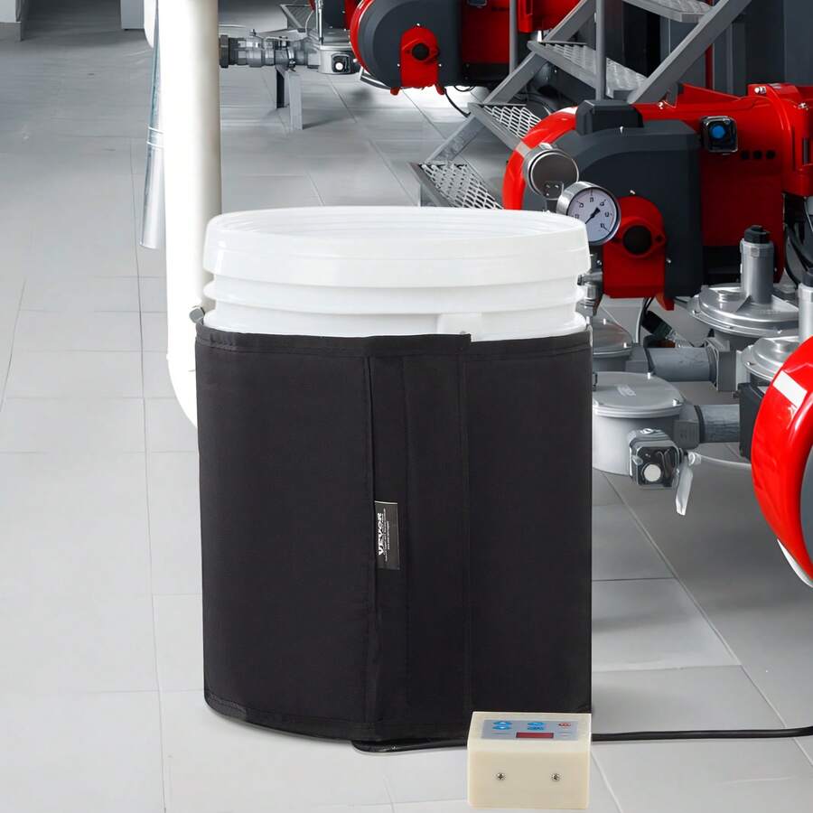 Metal Drum Heater, 250 Watt, Pail Heating Band For 5 Gallon Barrel, 0-145℉ Adjustable With Independent Thermostat, Waterproof Oxford Fabric High Efficiency Grease Keg Heater, FCC Listed - US A Type Plug(110-127V) - View 1