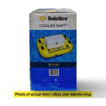 Floating Cooler Raft/ Cooler Tube Float, Fits Full Size Ice Chest + Cupholders - Yellow - View 9