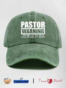 1 件男士时尚“PASTOR”主题复古棒球帽，休闲可调节户外卡车司机太阳帽，日常通勤棒球帽，户外运动日常穿着，派对度假，情人节送给父母和情侣的完美礼物