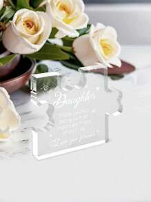 1pc Acrylic Decorative Plaque, Unique Birthday Gift For Mom, Grandma, Graduation Gift For Daughter, Acrylic Puzzles, Wedding Anniversary Card, Desk Decor