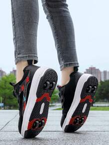 Children Roller Skate Shoes, 4 Wheels Sports Sneakers For Boys And Girls, Fashion Casual Inline Skates