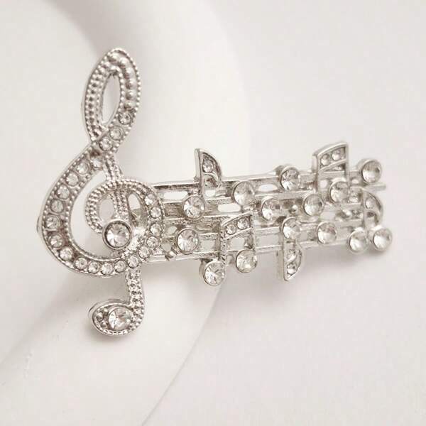 1 Piece, A Lady's Brooch, Collar Pin, Scarf Clip, Music Notes Brooch Backpack For School