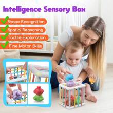 4-In-1 Baby Toys For 6-12 Months, Montessori Baby Toys For 6-18 Months, Infant Teething Toys Stacking Blocks Sensory Bucket, Sensory Education Learning Gift For 1-3 Years Old Toddlers