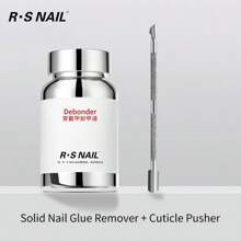 RS NAIL Removedor de gel de uñas para uñas postizas de 120ml, fácil de remover, gel de uñas sólido sin acetona, con esponja práctica y rápida, sin desperdicio, no daña las uñas, removedor profesional para uñas postizas